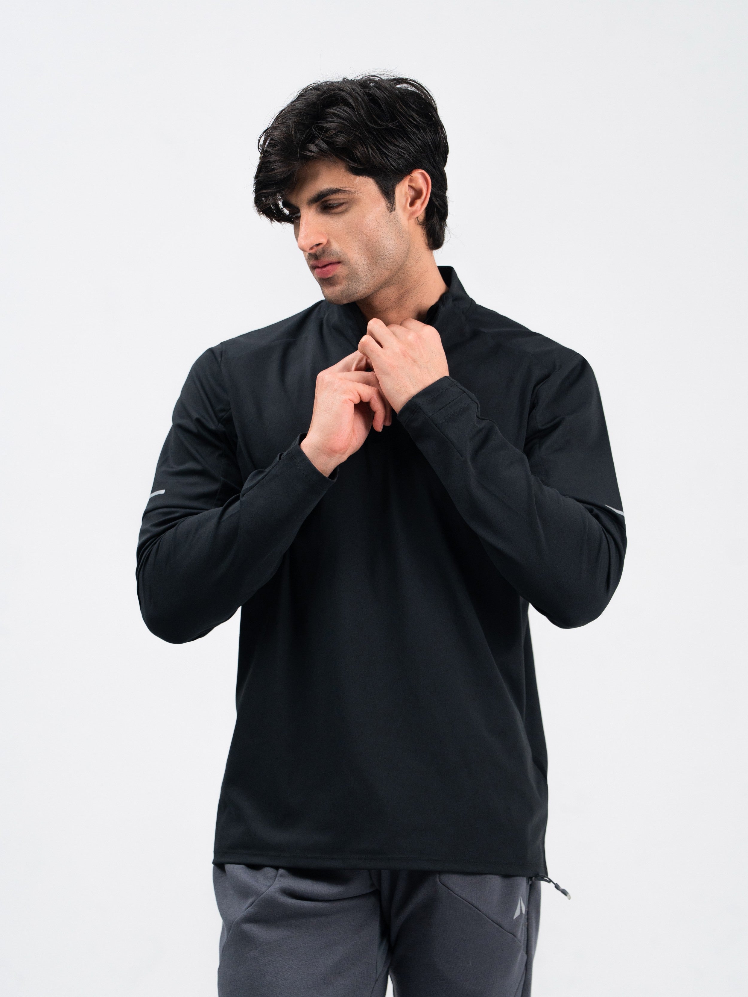 365 Half Zip Long Sleeve-Black