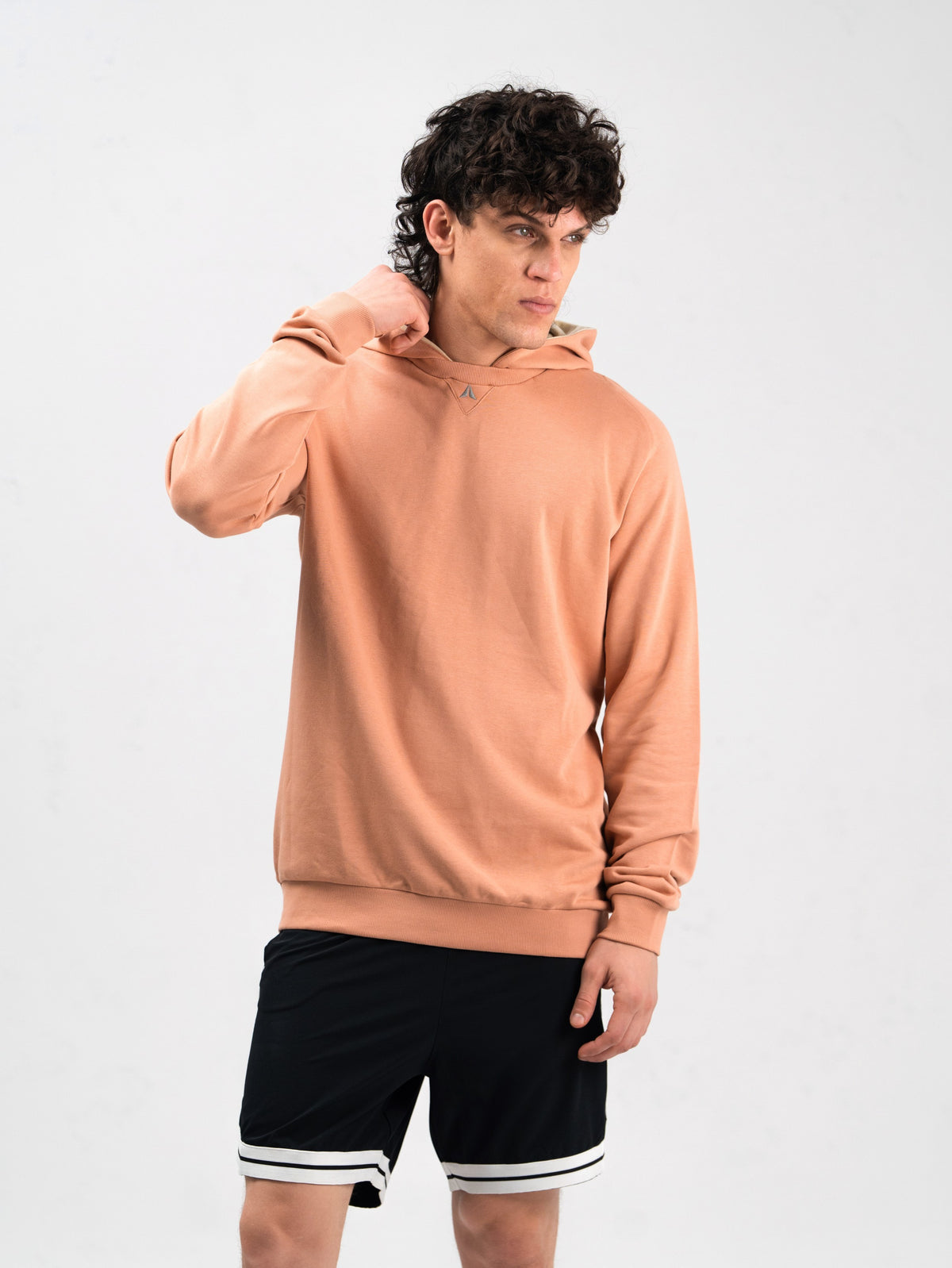 CHROME QAZE BI-COLOR HOODIE UNISEX-TERRA COTTA