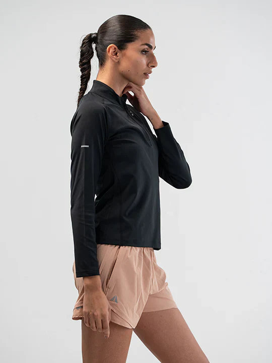 365 Half Zipper Longsleeve-Black