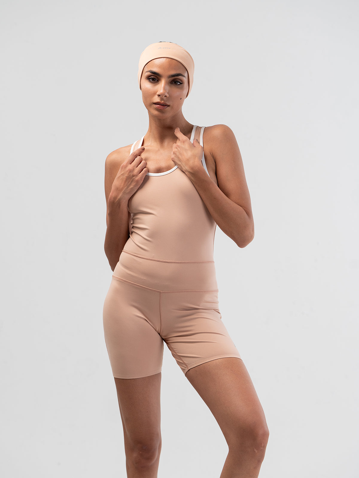 TWO TONE BODYSUIT-TERRA COTTA