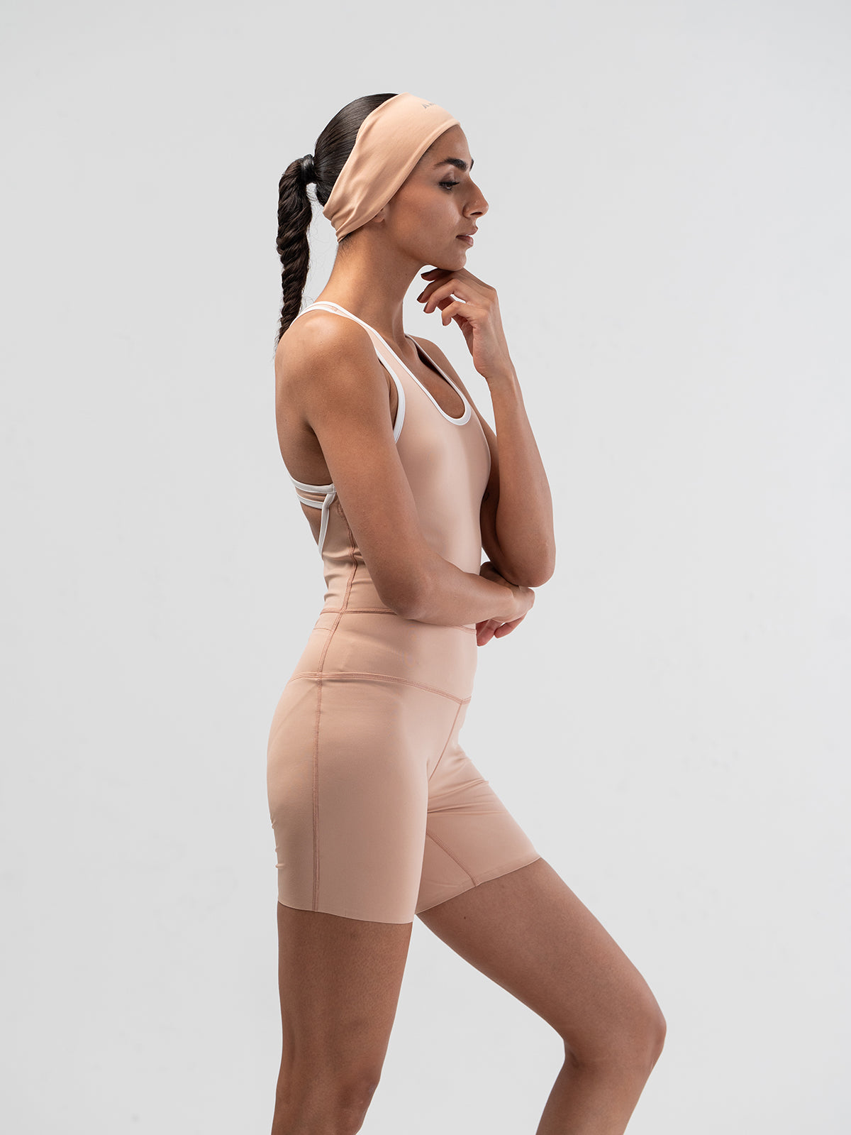 TWO TONE BODYSUIT-TERRA COTTA