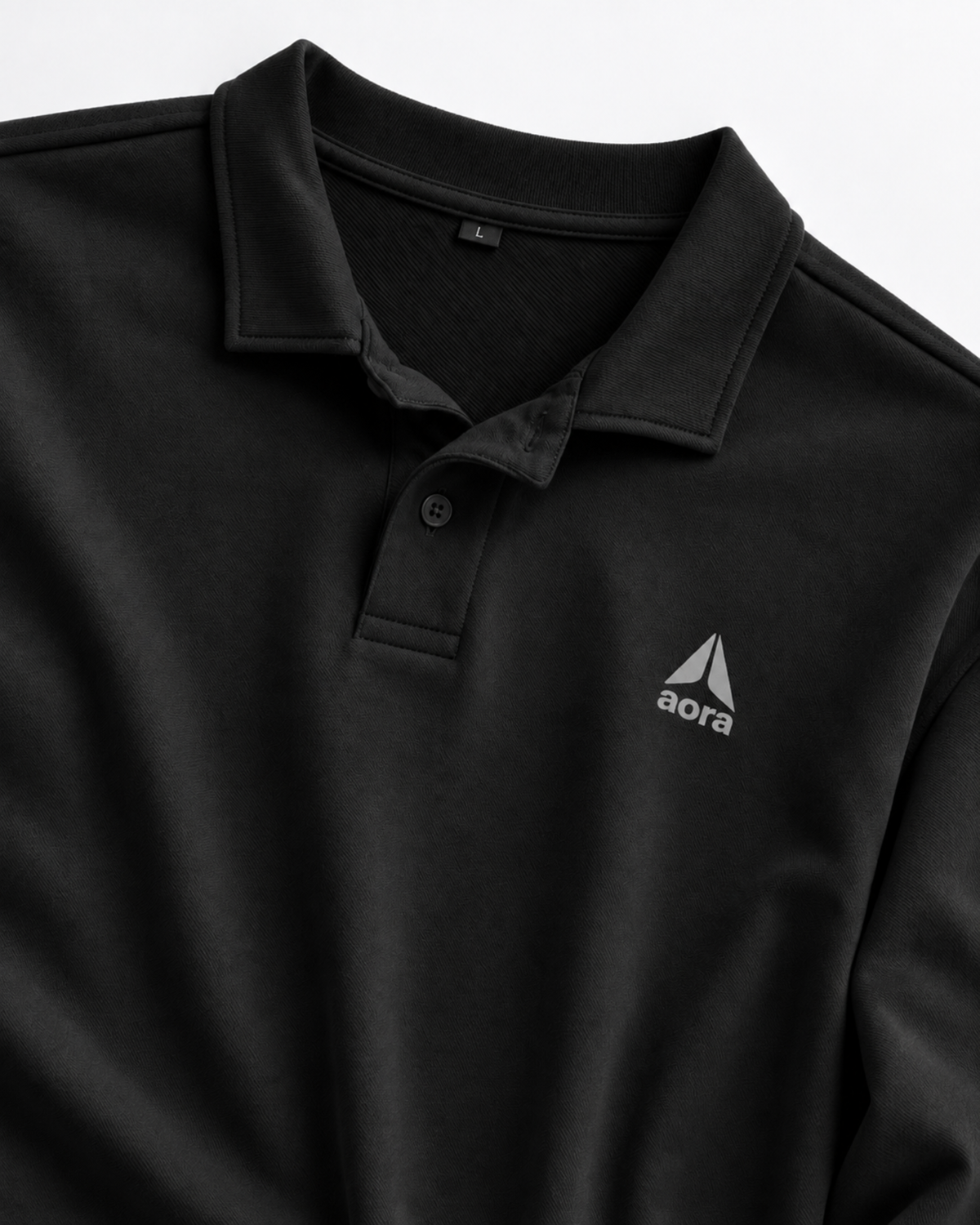 BUTTON SWEAT SHIRT-BLACK