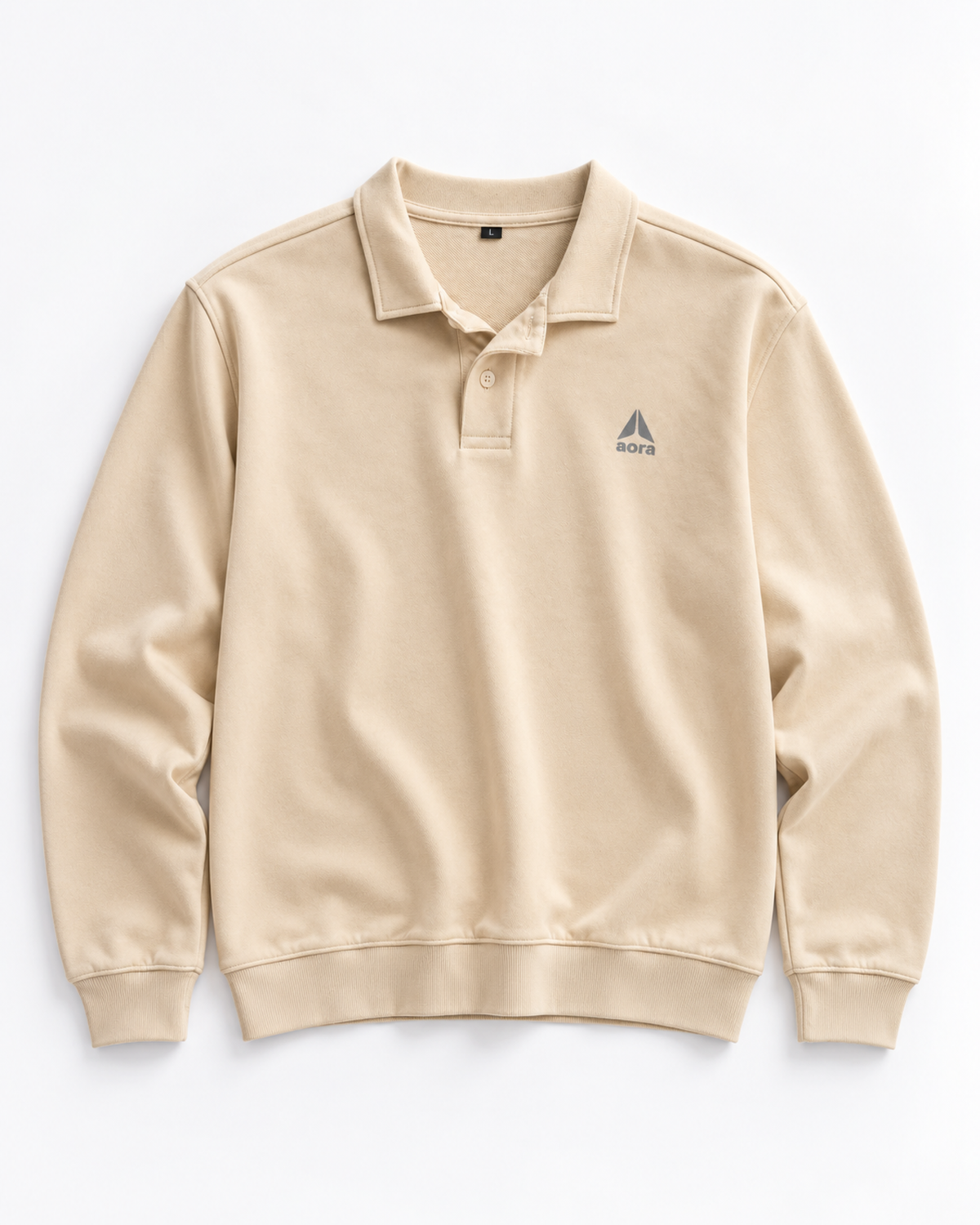 BUTTON SWEAT SHIRT-KHAKI